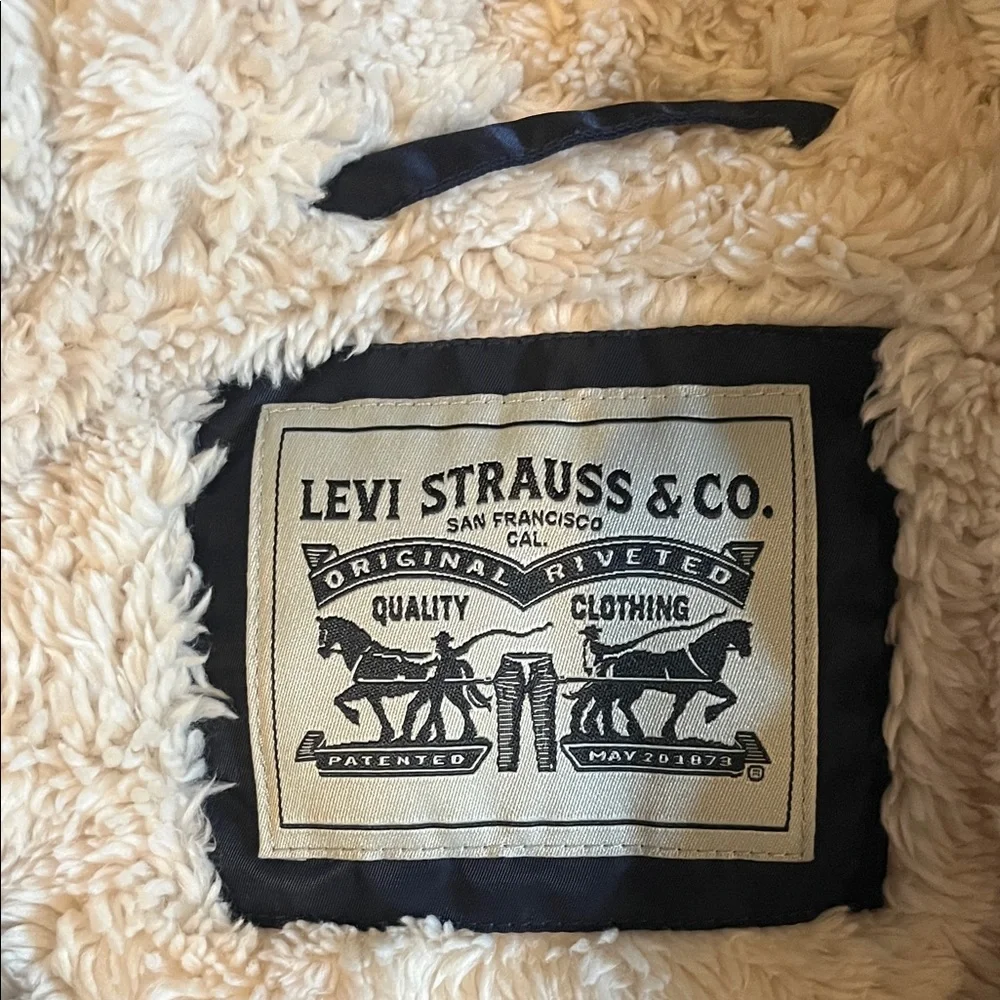 Levi's Dark Blue Hooded Raincoat - Picture 3 of 6